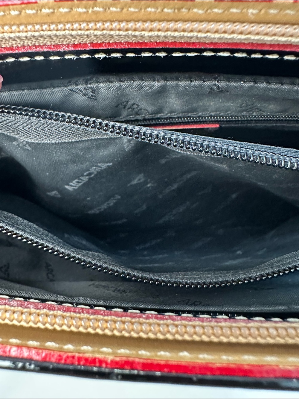 Arcadia Black Patent Tote with Tan Handles - Picture 7 of 16